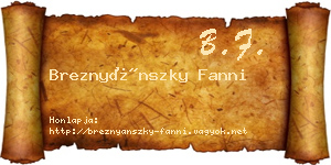 Breznyánszky Fanni névjegykártya